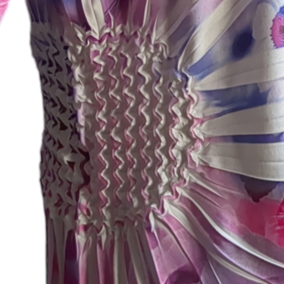 REVES COLLECTION Beautiful Floral Print Pink Purple and White Colors Size L - Picture 14 of 16